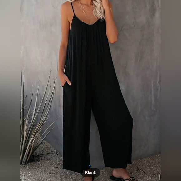 Pants - NWOT boho spaghetti ruched jumpsuit